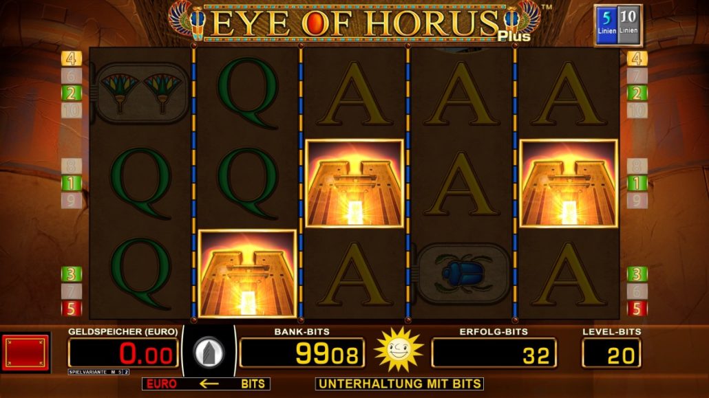 Beispielansicht des MERKUR Spiels Eye of Horus